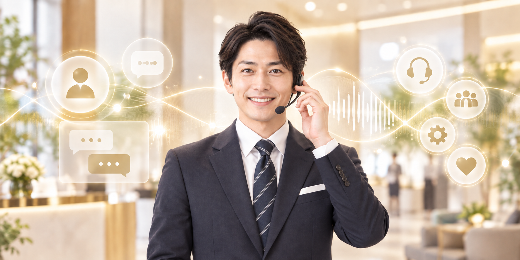 その事業らしく話す
